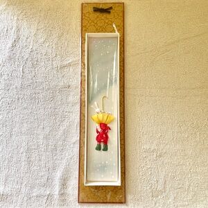 ❄️ 3D Wall Art Plaque “Girl & Bunny with Yellow Umbrella”
